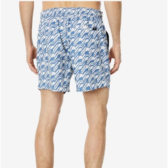 TED BAKER LONDON NWT MENS SWIMSUIT SIZE 3 IN COLOR DK BLUE STYLE MID SCALE GEO - Picture 2 of 5